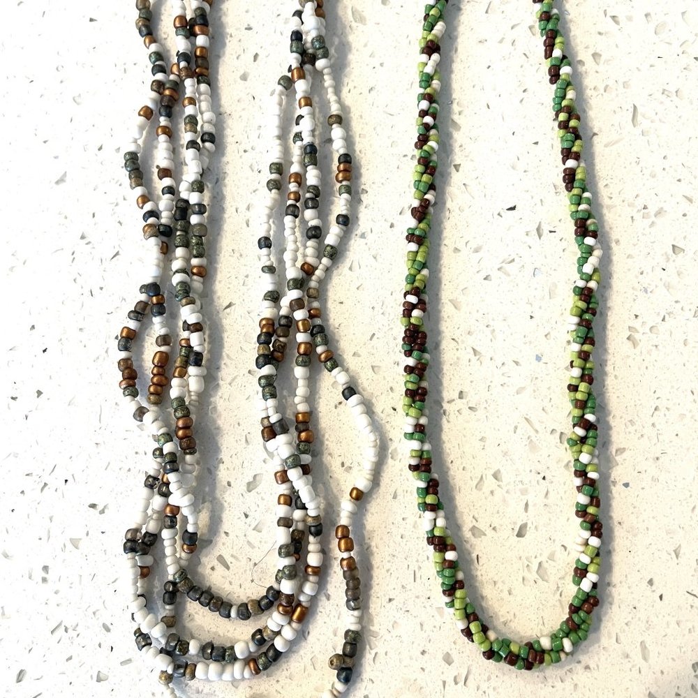 Set of Three Beaded pcs of Jewelry - Two Necklaces & One Earring